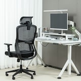 thumbnail of ZIK Silla de oficina giratoria ergonómica Reposacabezas y reposabrazos ajustables en altura, soporte lumbar - Negro
