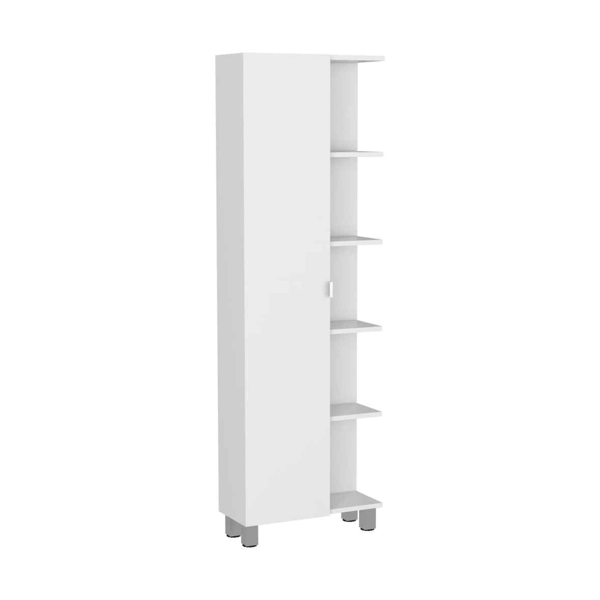 TUHOME Mueble Esquinero de Baño Urano, con 5 estantes  - Blanco -Madera manufacturada