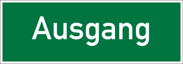 Rettungszeichen, Wortschild Ausgang - 400x140 mm Folie selbstklebend, nachleuchtend
