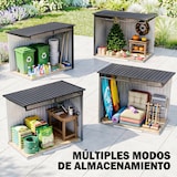 thumbnail of Outsunny caseta de jardín 2 m² 195x122x181,5 cm cobertizo exterior metálico con puerta corredera 2 ventanas y anti-UV para almacenar herramientas