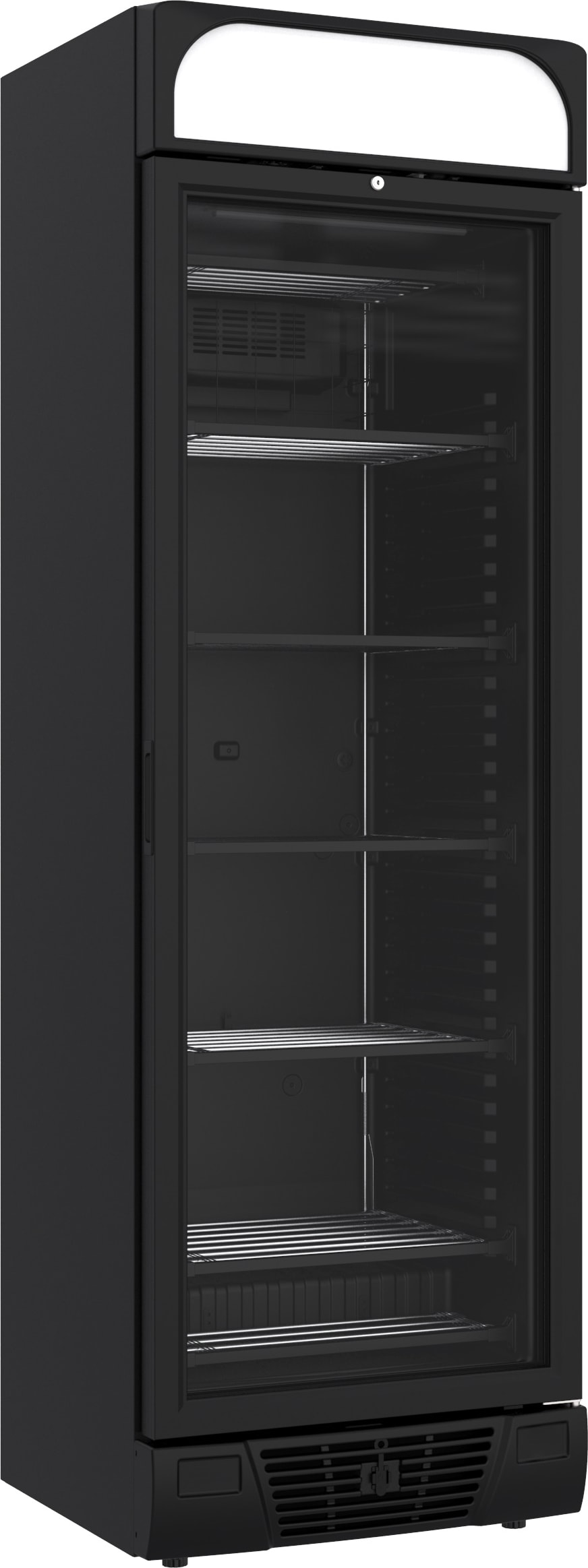 Tiefkühlschrank Mit 1 Glastür Schwarz 382 Liter