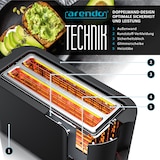 thumbnail of Arendo Toaster für 4 Scheiben Langschlitz 1500 W, Brötchenaufsatz, Wärmeisoliert, Display, Touch, Schwarz