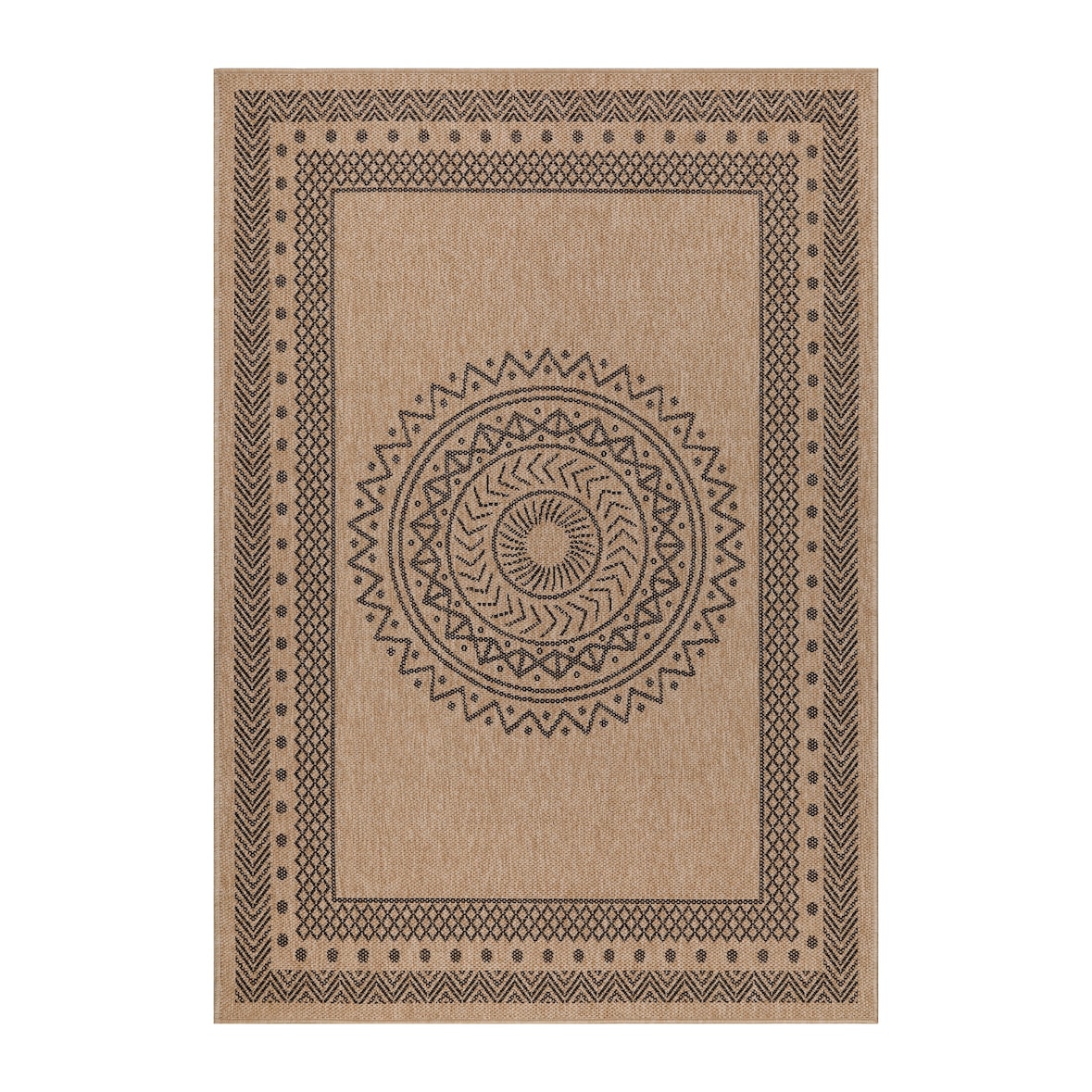 Teppich Balkon Vintage Pflegeleicht Waschbar Strapazierfähig Terrasse Küche Schwarz 120x170 cm OEKO-TEX – JUNGFRAU von Kadima Design
