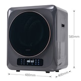 thumbnail of Wäschetrockner 3 kg bis 4 kg 850 W mit 6 Programmen Überhitzungsschutz Wandmontage in Grau 35x25x70cm für effiziente Trocknung, platzsparende Nutzung