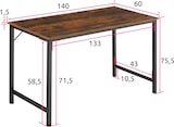 thumbnail of tectake Scrivania Jenkins - Legno industriale scuro, rustico, 140 cm - 404463