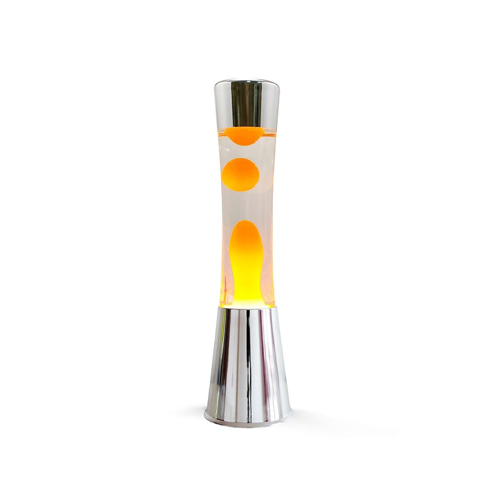 Lampe lave silver 40 cm orange en métal argentée et verre -   Métal Itotal