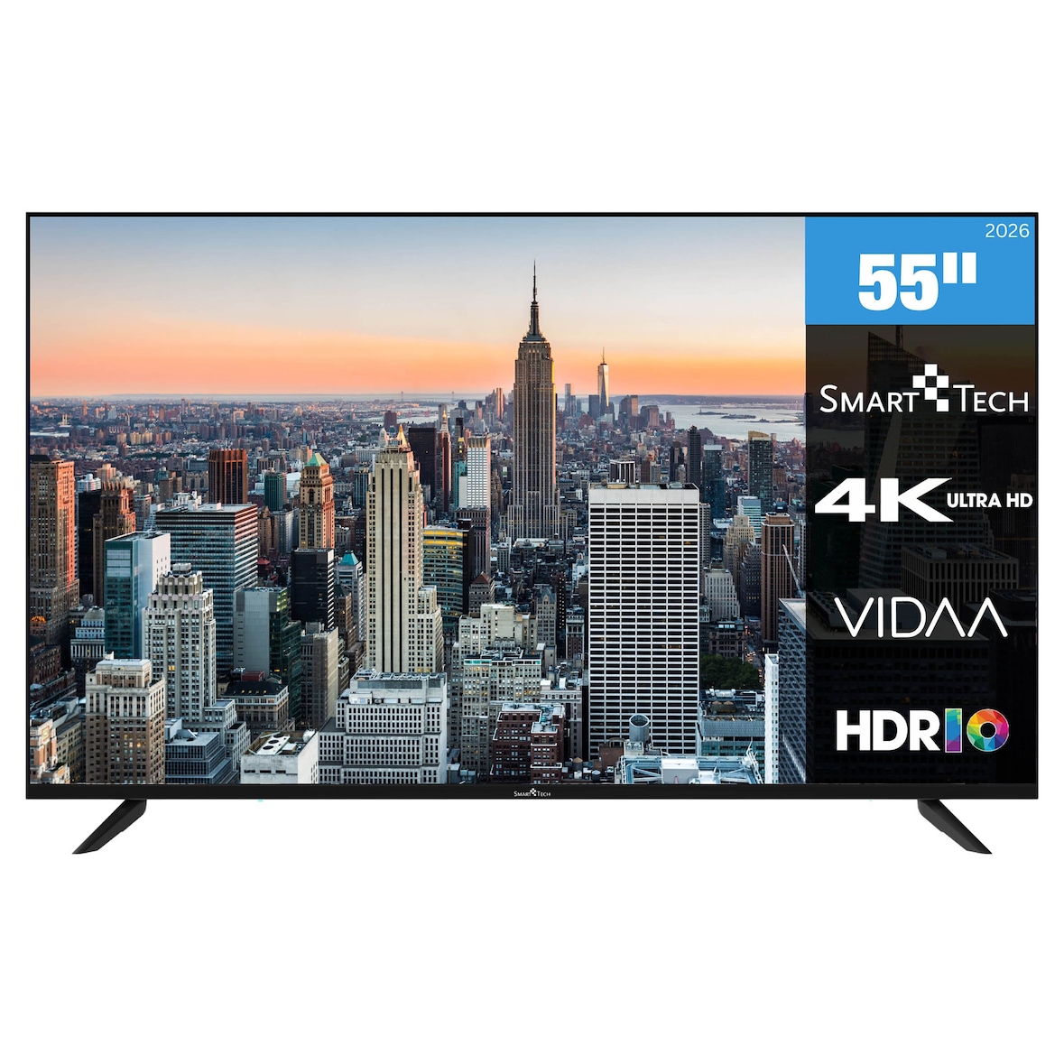 Smart Tech 55UV10V1 Fernseher 55 Zoll Smart TV VIDAA - HDR Fernseher mit 4K UHD, Bluetooth (2026)
