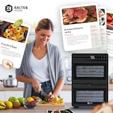 thumbnail of Balter Dörrautomat Edelstahl mit 2 Kammern & 12 Etagen, 1000 W, BPA-frei, 35–75 °C, Timer, Warmhaltefunktion, Dörrgerät, Dehydrator, Obsttrockner
