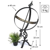 thumbnail of DanDiBo Sonnenuhr Garten Groß Gartenuhr Wetterfest Outdoor Metall Schwarz Schmiedeeisen Deko Wetterfest 70 cm Uhr Deko