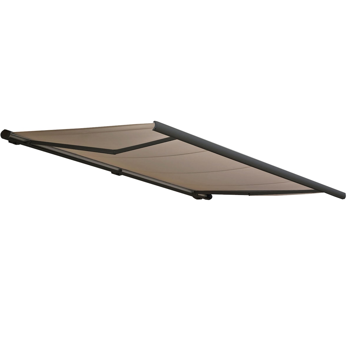 Elektrische cassetteluifel T122, volledige cassetteluifel 4x3m ~ polyester zand, antraciet frame