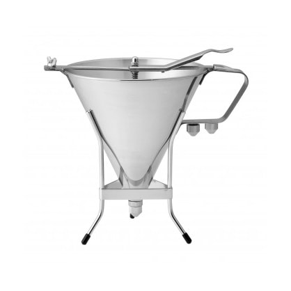 Embudo colador de acero inoxidable, 1,8 L, con 3 boquillas