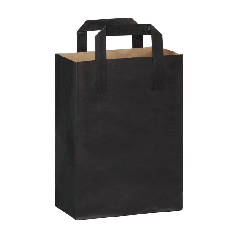 PACKNWOOD - 250u - Bolsa papel kraft reciclado exterior negro 200x100mm H280mm - 210MCABN