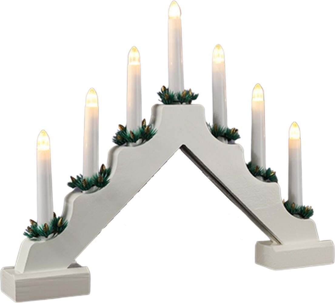 LED Lichterbogen 7 Kerzen Weihnachten Holz