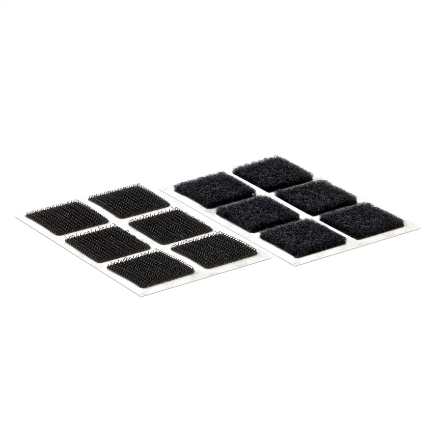 VELCRO® Klettquadrate Selbstklebend Haken & Flausch 25mm x 25mm x 24 sets Schwar