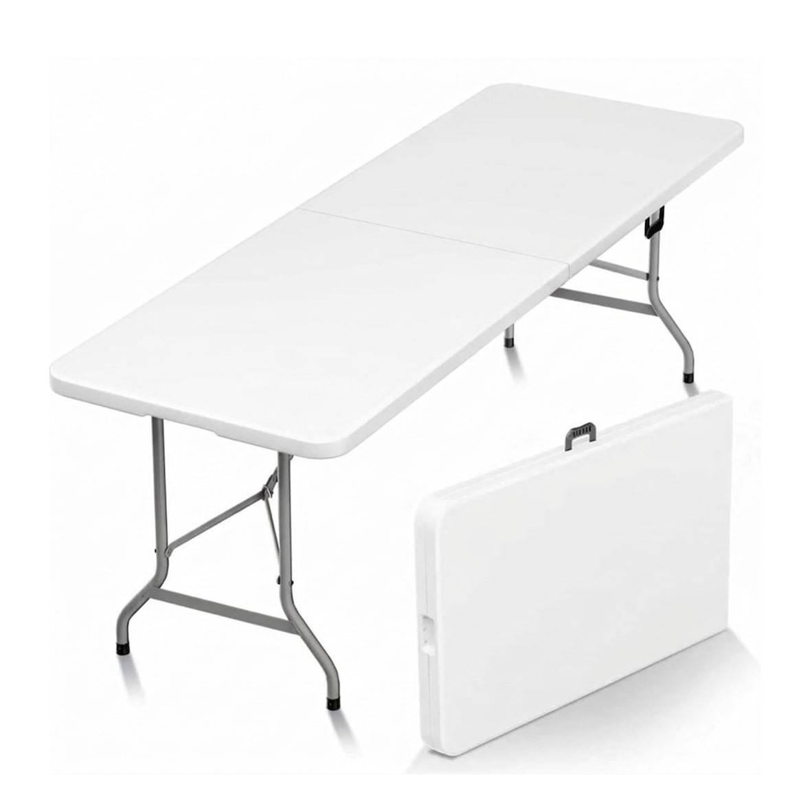 Yoevu - Mesa plegable de resina 240 cm compacta, resistente y fácil de transportar para interior y exterior