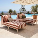 thumbnail of Salon de jardin bas modulable rayé 3 places terracotta