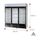 thumbnail of Romux® Armario Expositor Refrigerado 1000 Litros 3 Puertas Ventilado con Tiro Forzado | Frigorifico Profesional para Bebidas en Hostelería