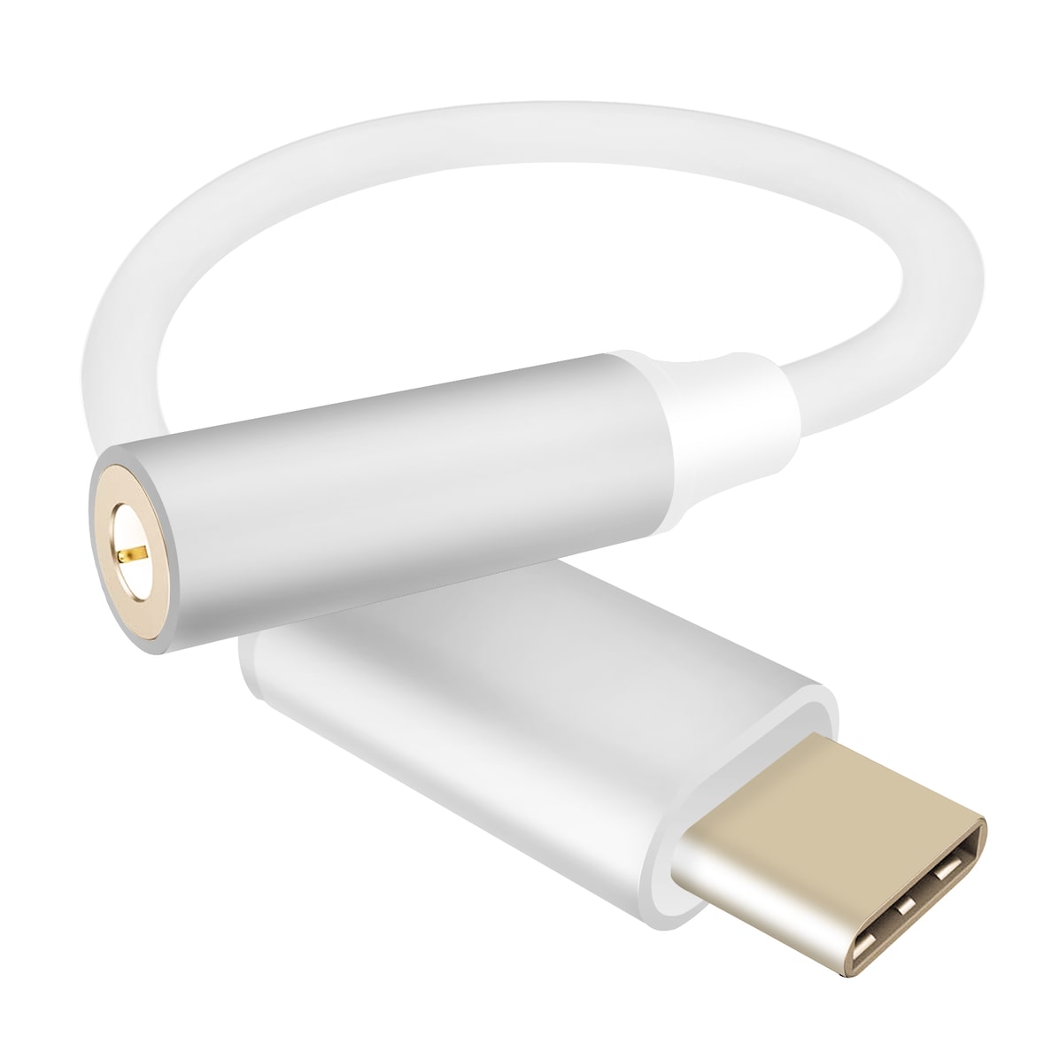 Helos Adapterkabel, USB 3.1 Type-C™ St./Klinkenbuchse 3,5mm, PREMIUM, silber