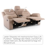 thumbnail of Kinosessel, 2er-Fernsehsessel mit Relaxfunktion, Liegefunktion Easy-Lift, Belastbarkeit je Sitzplatz 130 kg, Mikrofaser, in Beige, Raburg Pixx