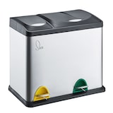 thumbnail of SVITA TC2Combo26 keukenemmer 26 liter 8L + 18L gecombineerde dubbele afvalbak 2-delige afvalscheiding pedaalemmer zilver