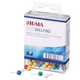 thumbnail of SIGMA Alfinetes de cabeça redonda, poliestireno/metal, Ø 7 mm, várias cores, 100 unidades