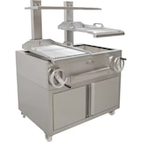 thumbnail of Houtskoolbarbecue rooster op zwenkbaar onderstel GP2G afmeting 1200x825x1550 twee afzonderlijke grillroosters