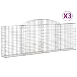 thumbnail of vidaXL Gabionen mit Hochbogen 3 Stk. 300x30x100/120cm Verzinktes Eisen