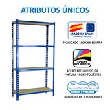 thumbnail of SimonRack Scaffali Metallo Garage 1500x1100x400 mm, 4 Niveaux, Ripiani in Legno, 200 kg per Ripiano, Blu/Legno – Maderclick