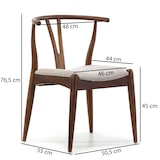 thumbnail of Pack 2 chaises Rustic, Couleur Noyer, Bois Massif, 55 cm x 54,5 cm x 76 cm