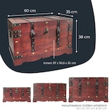 thumbnail of HMF Schatztruhe aus Holz, große Schatzkiste mit dekorativem Schloss, Aufbewahrungs- & Präsentationsbox, 60 x 35 x 38 cm, Frankreich