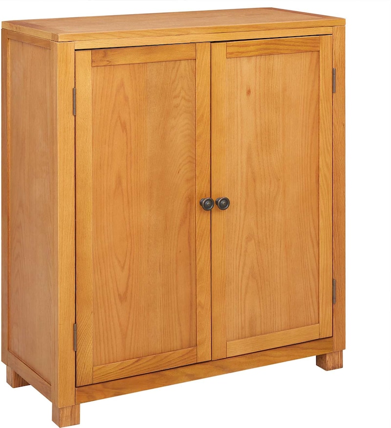 Helloshop26 - Moderner rechteckiger Aufbewahrungsschrank 80 x 35 x 95 cm robust großer Stauraum braunes Holz 02_0058218