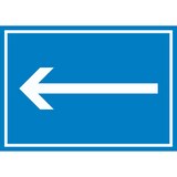 thumbnail of Richtungspfeil links Schild waagerecht weiss blau Pfeil A1 Rückseite selbstklebend