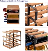 thumbnail of PROREGAL Modulares Weinregal VINOTECA MOD METAL | HxBxT 32,5x32,5x24,5cm | 3x3 Flaschen | Massives Kiefernholz | Braun geölt | Flaschenregal
