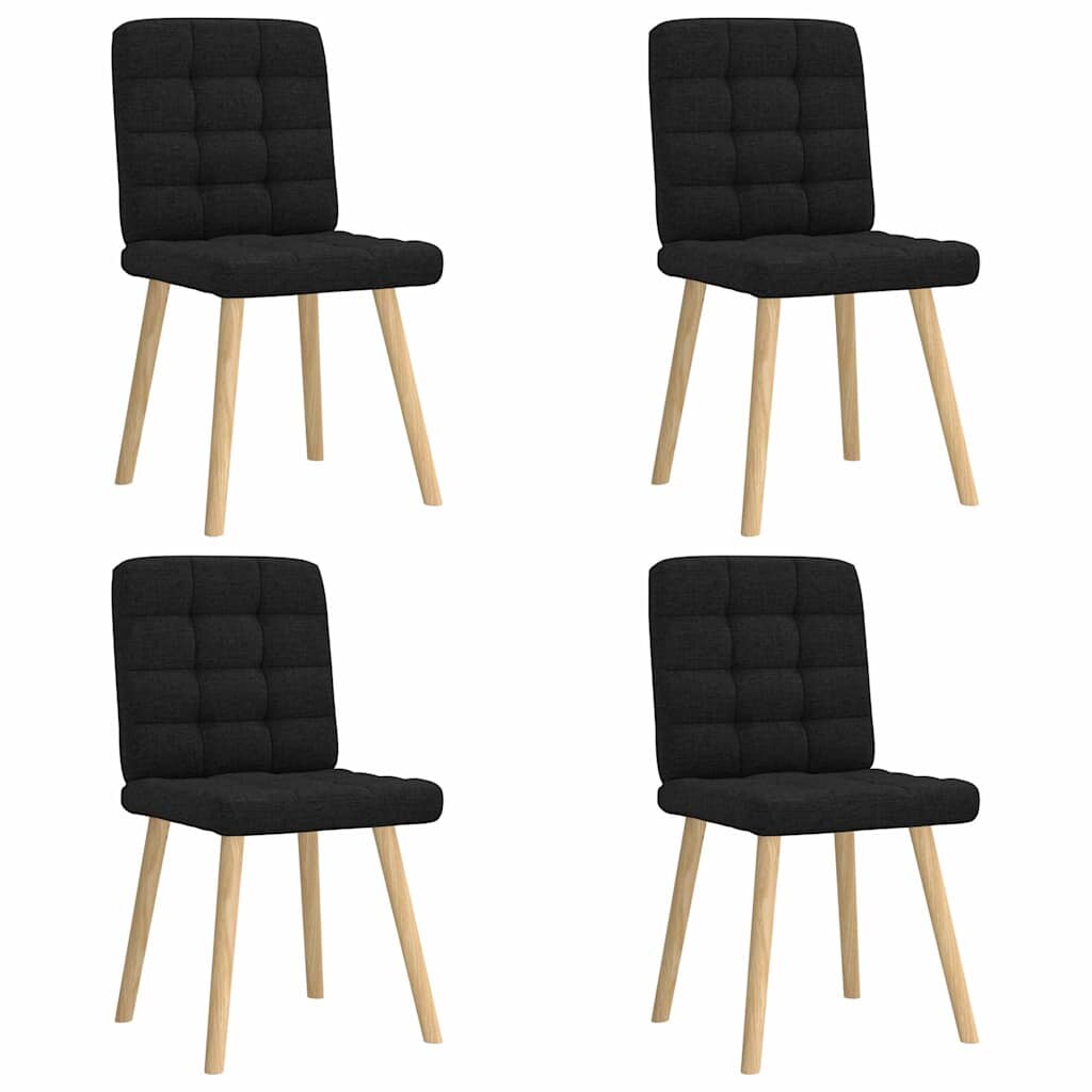 vidaXL Esszimmerstühle 4 Stk. Schwarz Stoff