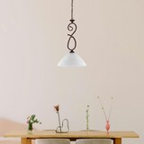 thumbnail of Sospensione Luce 1 Dallas BeLight Ferro Battuto Nero e Ruggine Vetro Bianco