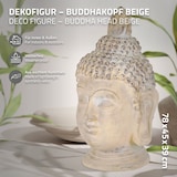 thumbnail of ECD Germany Buddha Kopf Figur 78 cm Beige Grau Polyresin Kunststein Statue Skulptur Feng Shui Gartenfigur Asien Deko