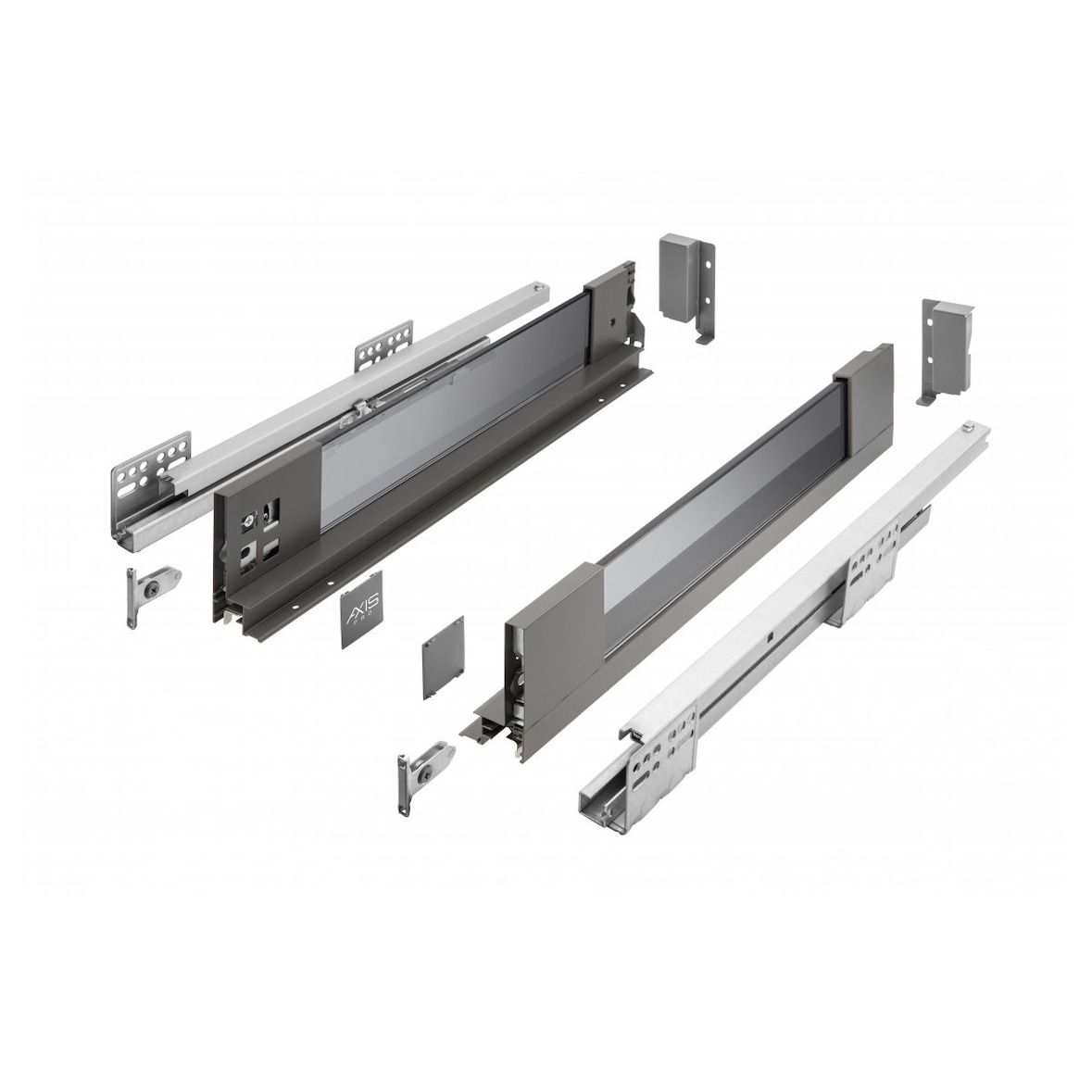 Glas Schubladensystem Vollauszug Soft Close Schubladenauszug L 500mm H 86mm