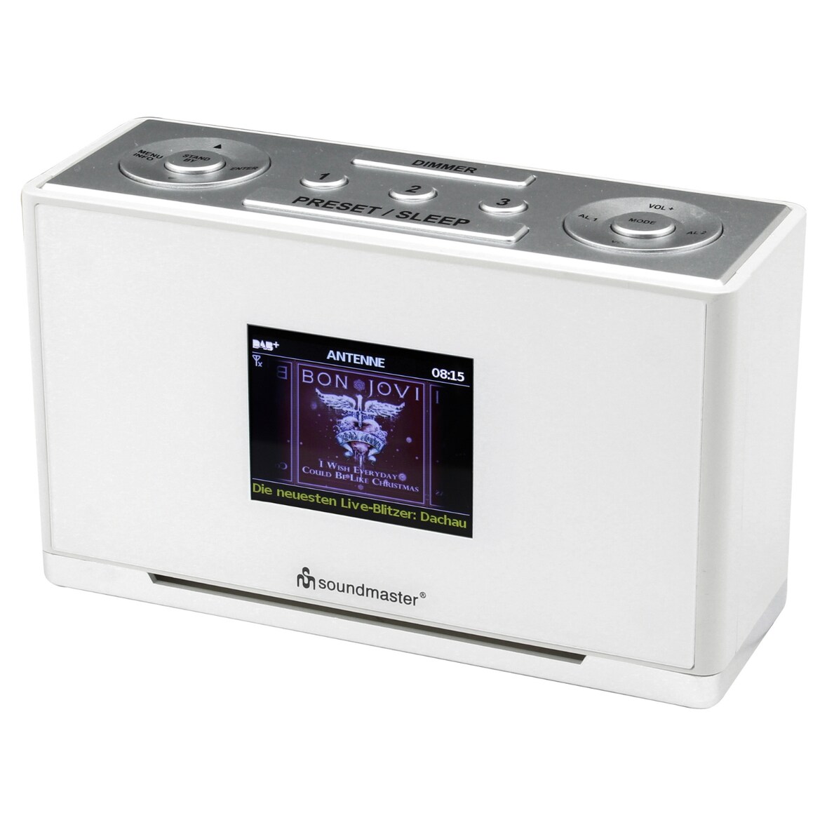 Soundmaster UR240WE Radiowecker mit Farbdisplay DAB+ UKW-Radio Dualalarm Sleeptimer
