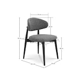 thumbnail of Chaise Skandi en bois massif et assise en tissu chiné gris
