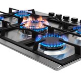 thumbnail of Ignito 5 Zonen Gaskochfeld 5-flammig Sabaf-Brenner Edelstahl silber Silber