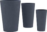 thumbnail of Décoshop26 - Set mit 3 anthrazitfarbenen faserigen Ton-Blumentöpfen mit Abflusslöchern wetterbeständig 10_0007964