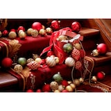 thumbnail of 9 Weihnachtskugeln 8cm Kunststoff Retro Christbaumkugeln Vintage rot gold grün
