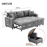 thumbnail of Schlafsofa L-Form 219x142x83 mit Schlaffunktion und Stauraum – Flexibles Sofa in Dunkelgrau mit Chaiselongue