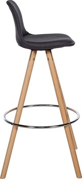 thumbnail of CHEFGASTRO Barhocker SALAMANCA Stoff Rund natura HxBxT 99x38x44cm Stoff Dunkelgrau Barstuhl