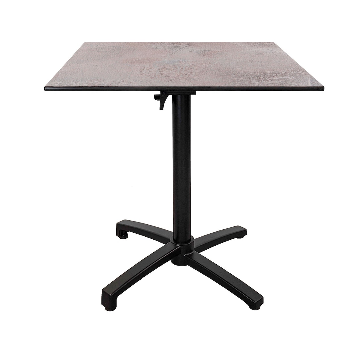 Restootab - Table pliable pour terrasse en Compact HPL décor gris pierre 70x70
