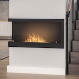 thumbnail of CORN 90 - Biochimenea de bioetanol empotrable de esquina con cristal protector. Apertura izquierda - con cristal