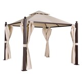 thumbnail of Tarrington House Cenador con pared lateral Fedora, metal/poliéster, 3 x 3 m, con ventilación, repelente al agua, beige