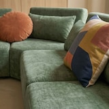 thumbnail of Divano angolare modulare a 7 posti con schienale regolabile, verde, L 449 x l 449 x h 82 cm Oviala