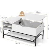 thumbnail of Tavolino COSTWAY con piano ribaltabile, tavolino regolabile in altezza, tavolino da salotto con vano contenitore nascosto