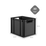 thumbnail of PROREGAL SparSet 10x Eurobox NextGen Color, HxBxT 32x30x40cm, 30 Liter, Griffe schwarz offen, Schwarz, Eurobehälter, Transportbehälter